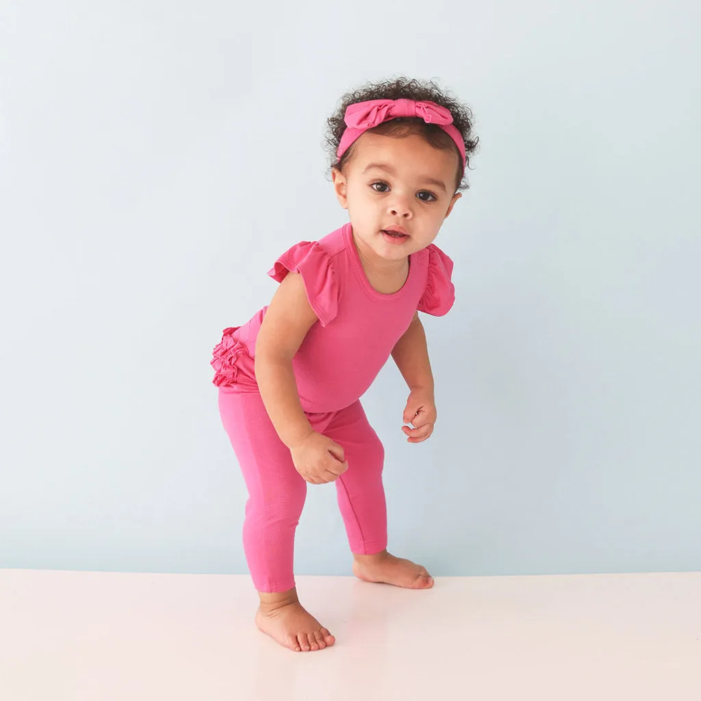 Posh Hot Pink Ruffled Bum Leggings