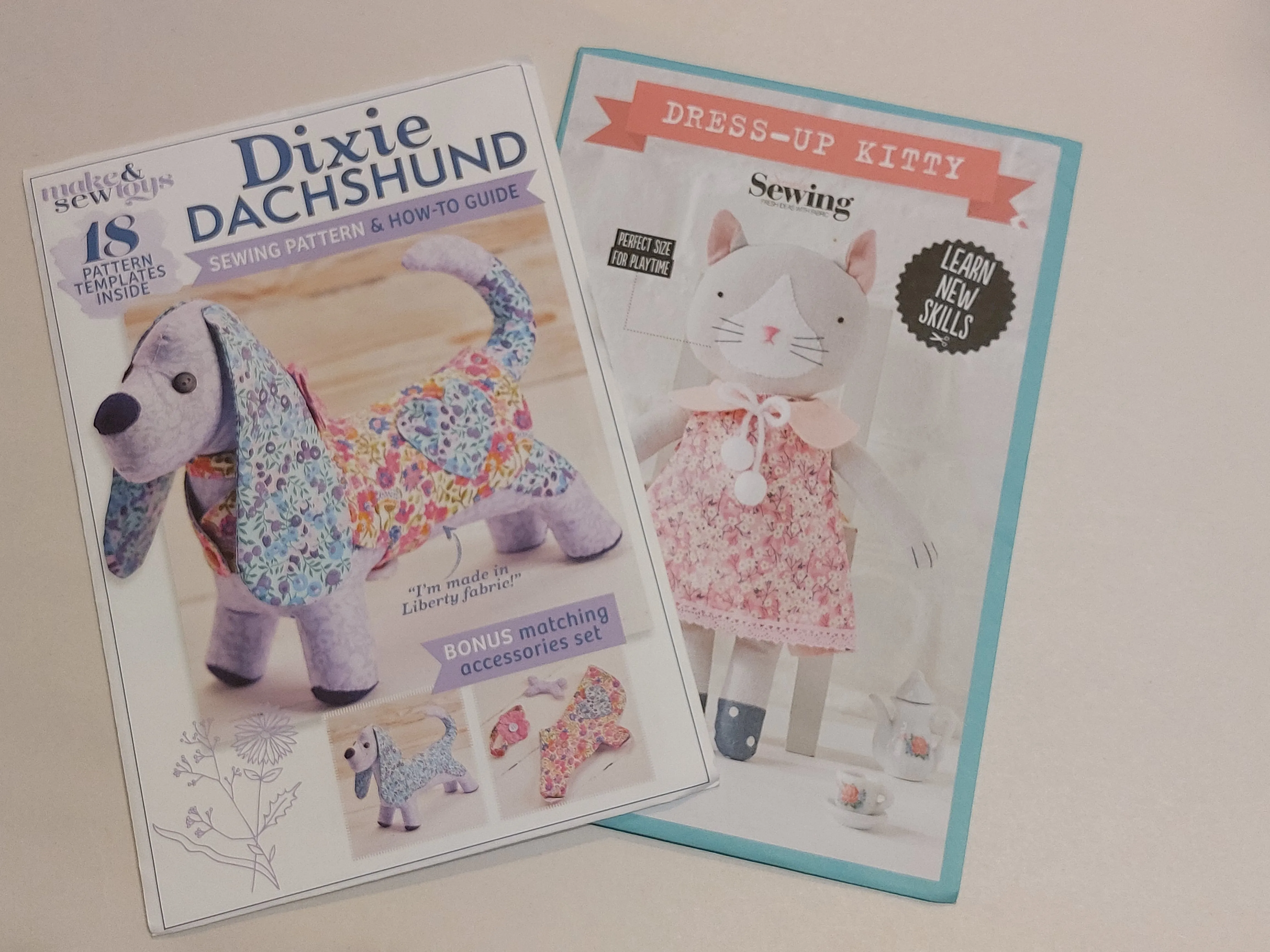 Preloved Sewing Pattern - Dachshund and Kitty, Make & Sew Toys