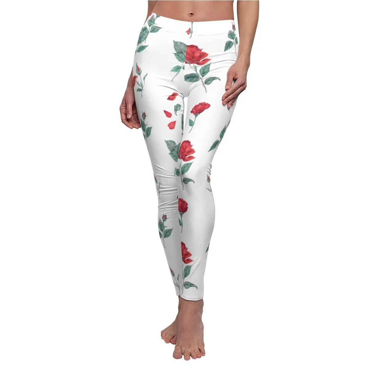 Printed Roses on Leggings,CasualWear,Gifts for Her,Aunt Gift,Sister Gift,Christmas,Birthday Gift,GirlFriend Gift,Cute Valentine&#39;s Gifts