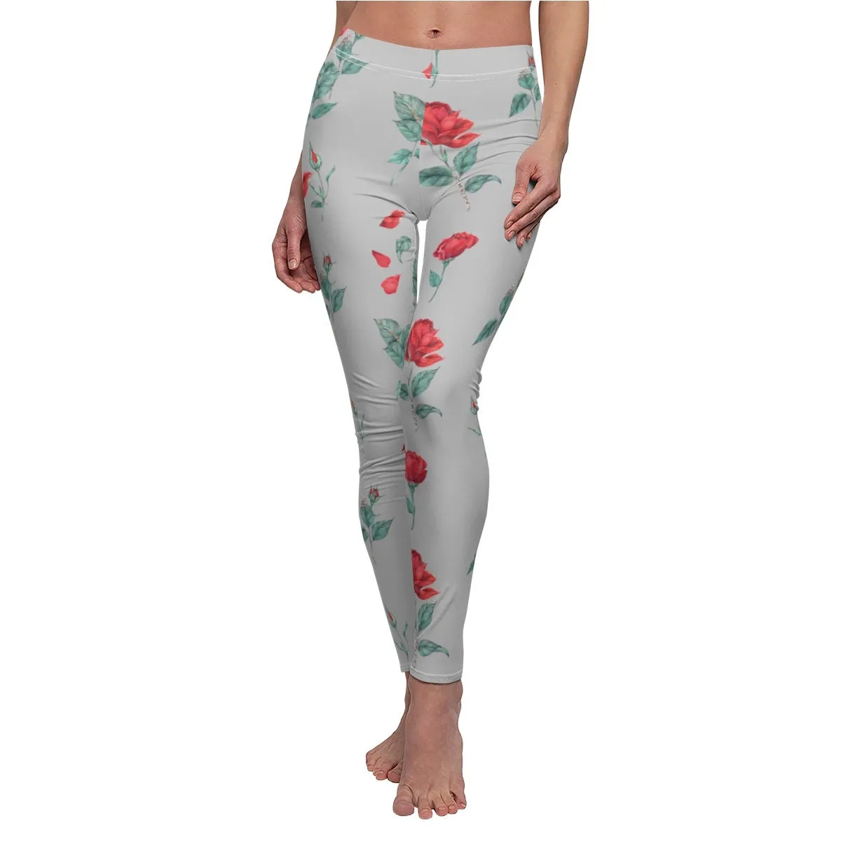 Printed Roses on Leggings,CasualWear,Gifts for Her,Aunt Gift,Sister Gift,Christmas,Birthday Gift,GirlFriend Gift,Cute Valentine&#39;s Gifts