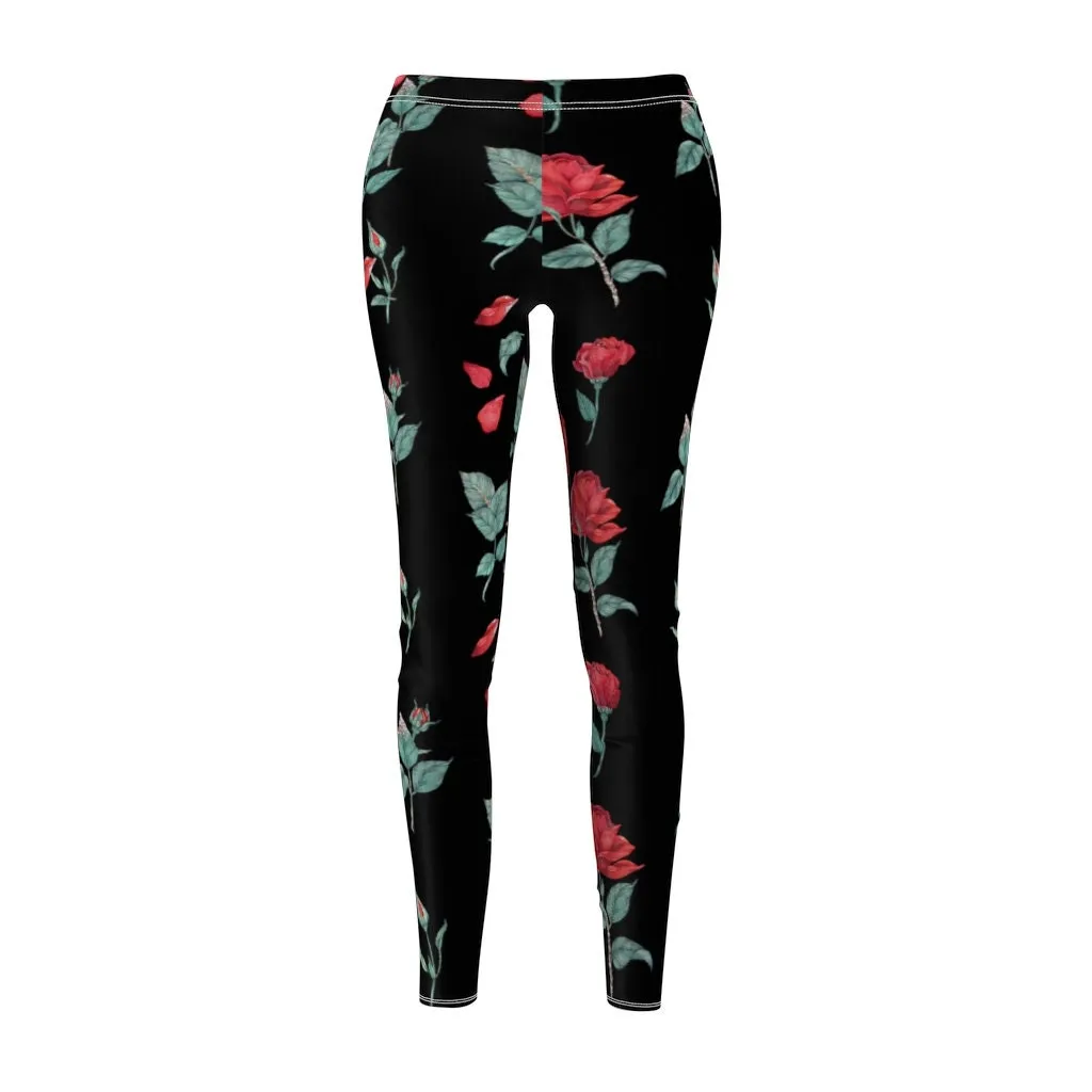 Printed Roses on Leggings,CasualWear,Gifts for Her,Aunt Gift,Sister Gift,Christmas,Birthday Gift,GirlFriend Gift,Cute Valentine&#39;s Gifts