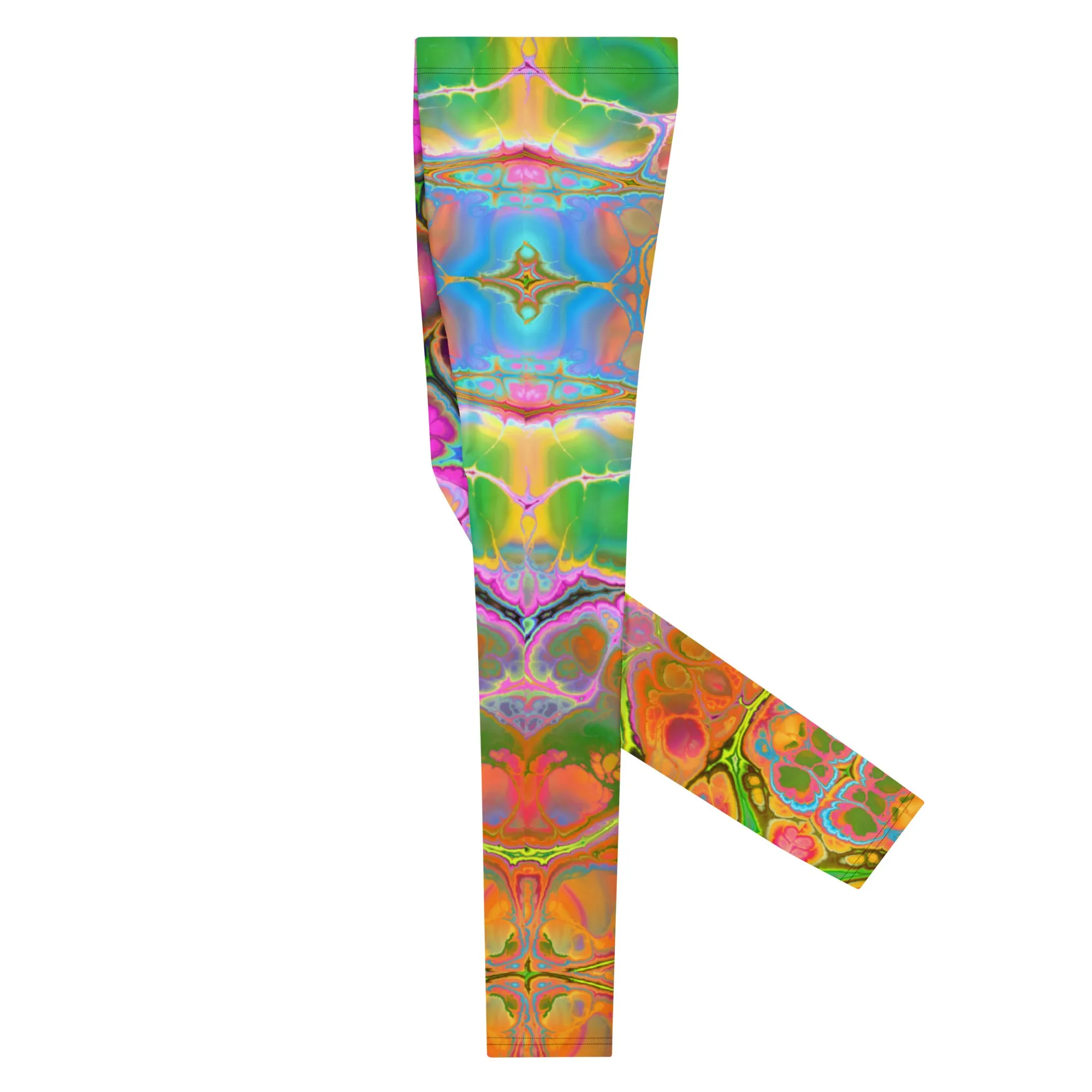 Psychedelic Marble Men’s Leggings – Bold, Colorful, and Uniquely Trippy