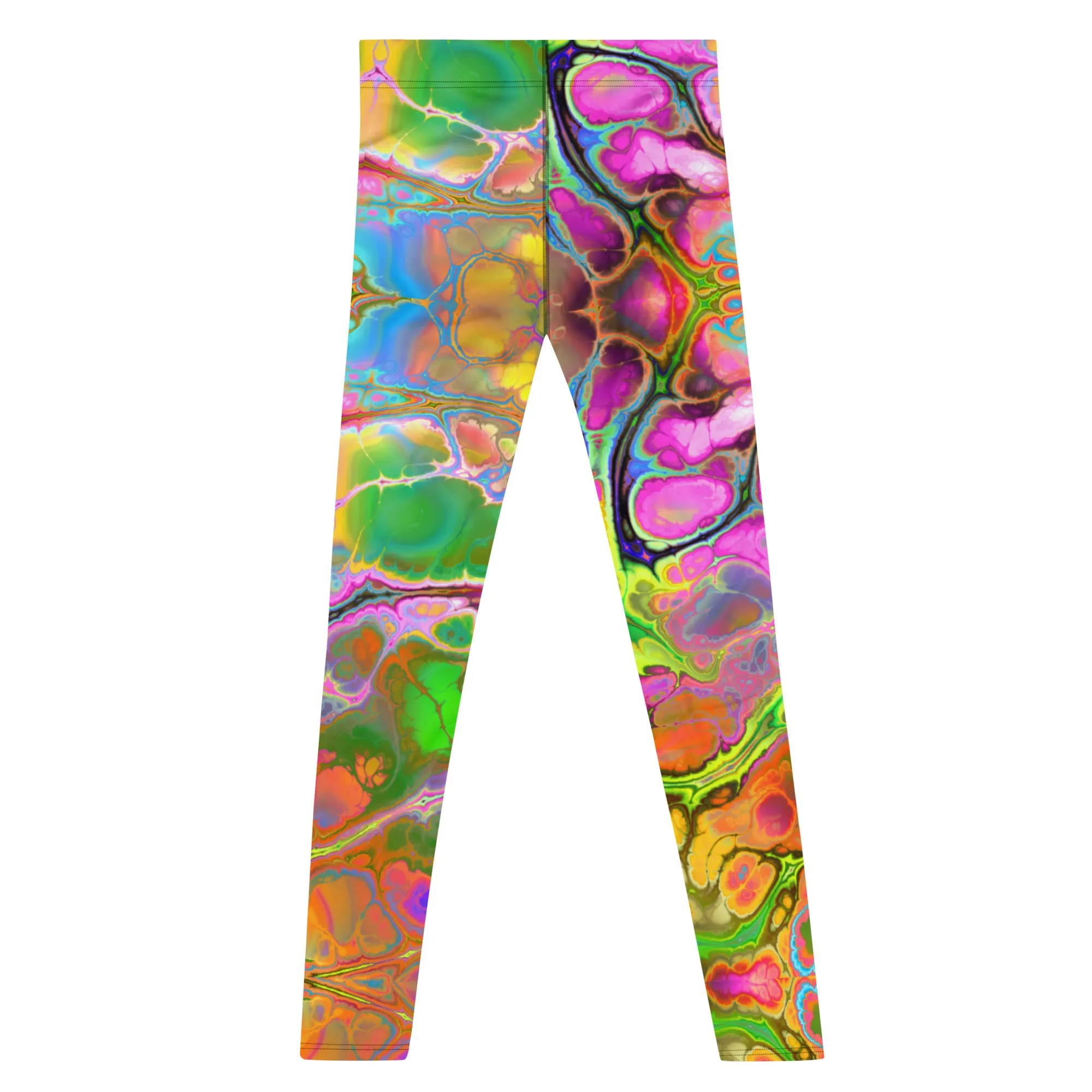 Psychedelic Marble Men’s Leggings – Bold, Colorful, and Uniquely Trippy