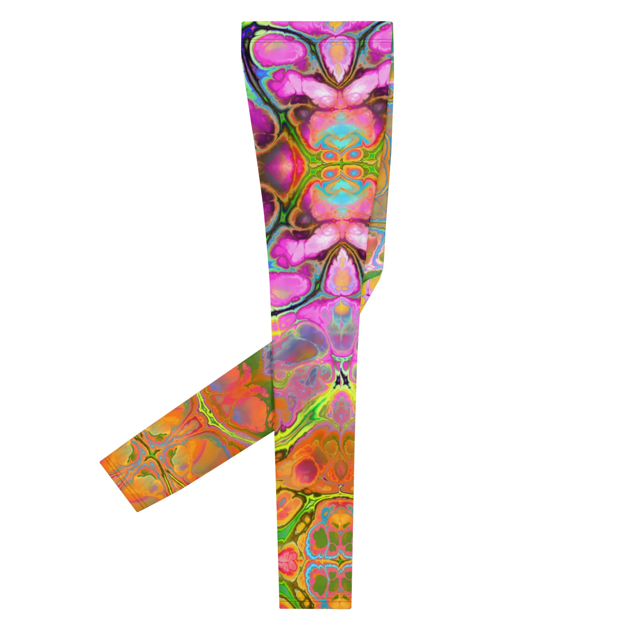 Psychedelic Marble Men’s Leggings – Bold, Colorful, and Uniquely Trippy