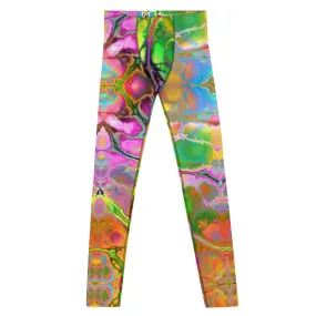 Psychedelic Marble Men’s Leggings – Bold, Colorful, and Uniquely Trippy