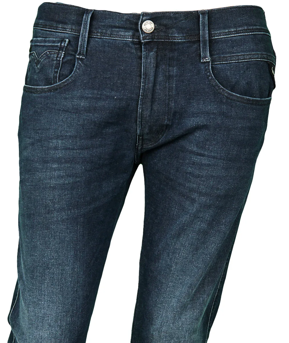 Replay Anbass 360 Hyperflex Dark Blue Jeans For Men