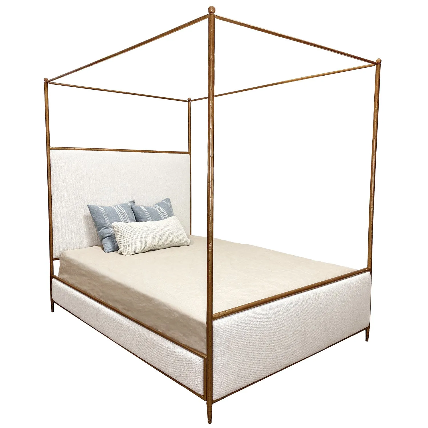 Royce Hammered Iron Upholstered Canopy Bed by Wesley Allen