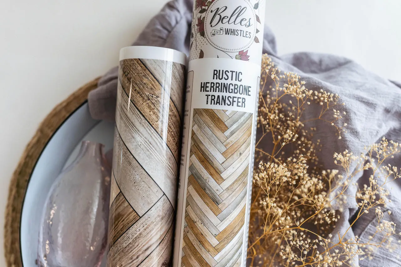 Rustic Herringbone Transfer - Dixie Belle Paint Company