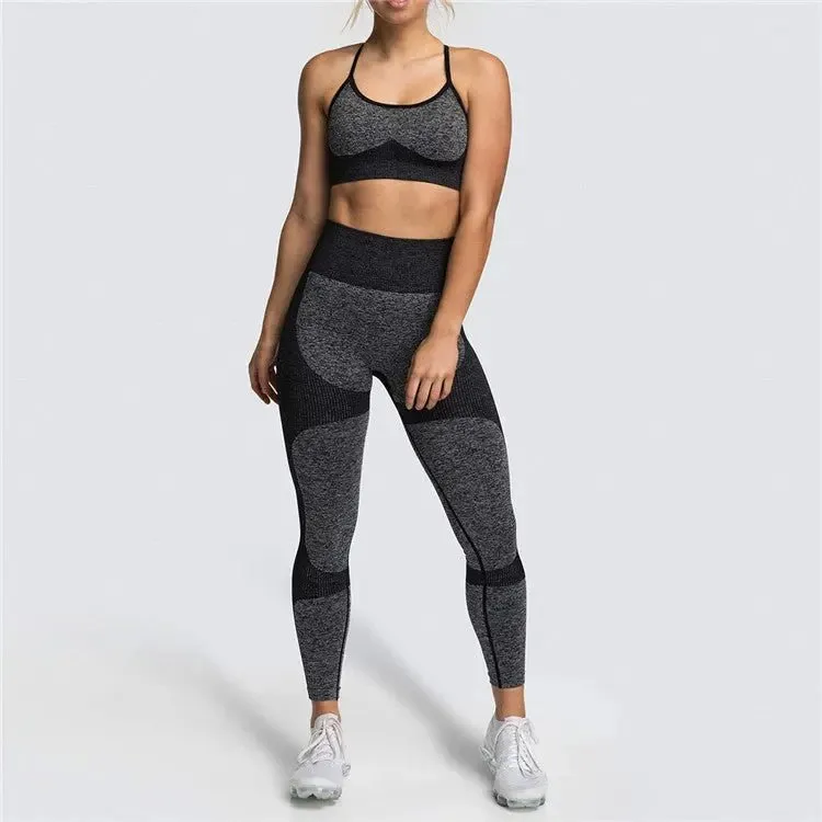 Seamless Sports Bra and High Waist Leggings Set for Women - Gym, Fitness, Running, Yoga (2 Piece Set)