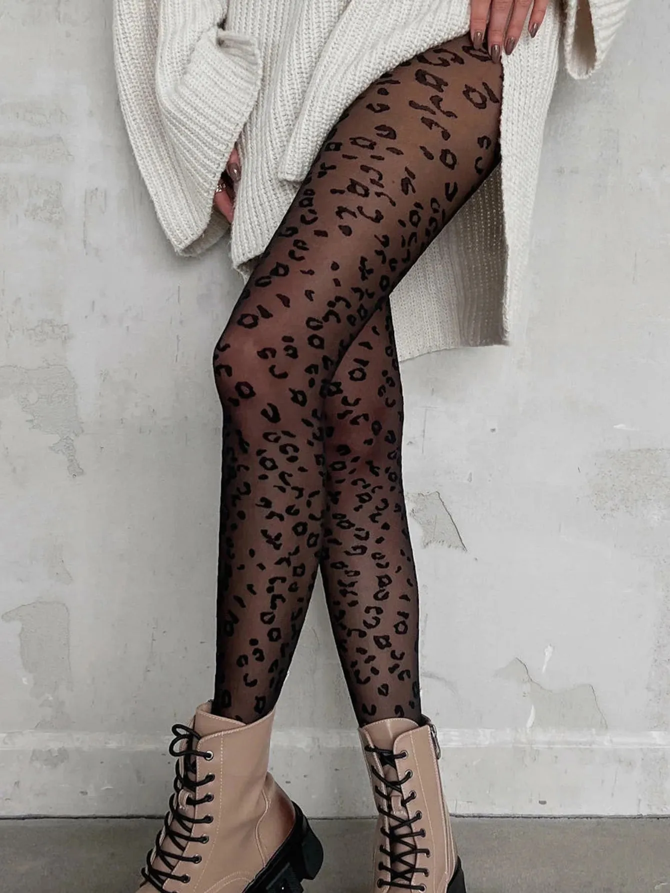 SHEIN Leopard Print Tights