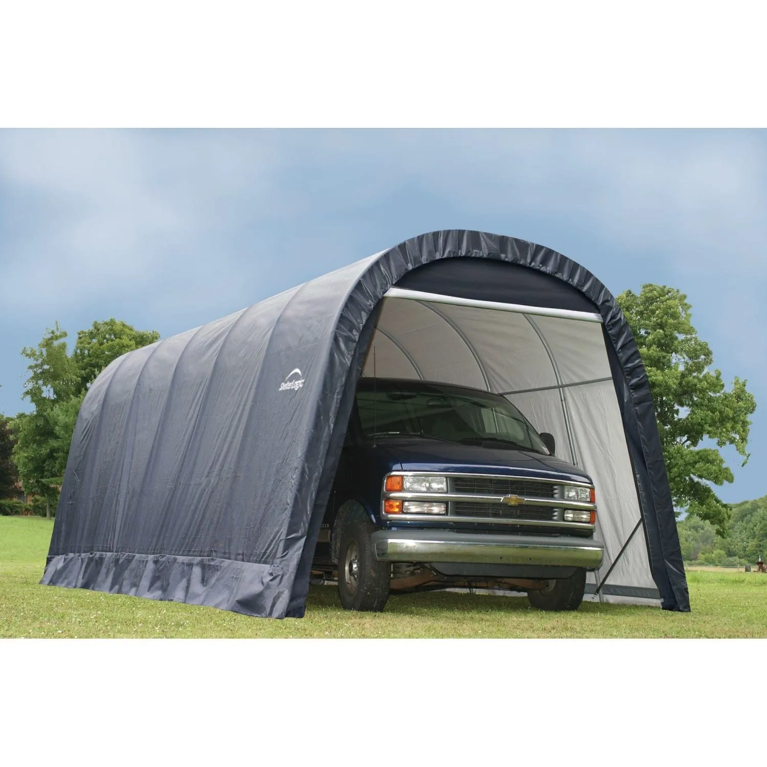 ShelterLogic | ShelterCoat 13 x 24 ft. Wind and Snow Rated Garage Round Gray STD