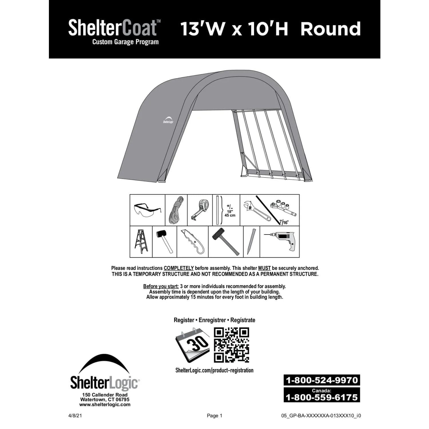 ShelterLogic | ShelterCoat 13 x 24 ft. Wind and Snow Rated Garage Round Gray STD