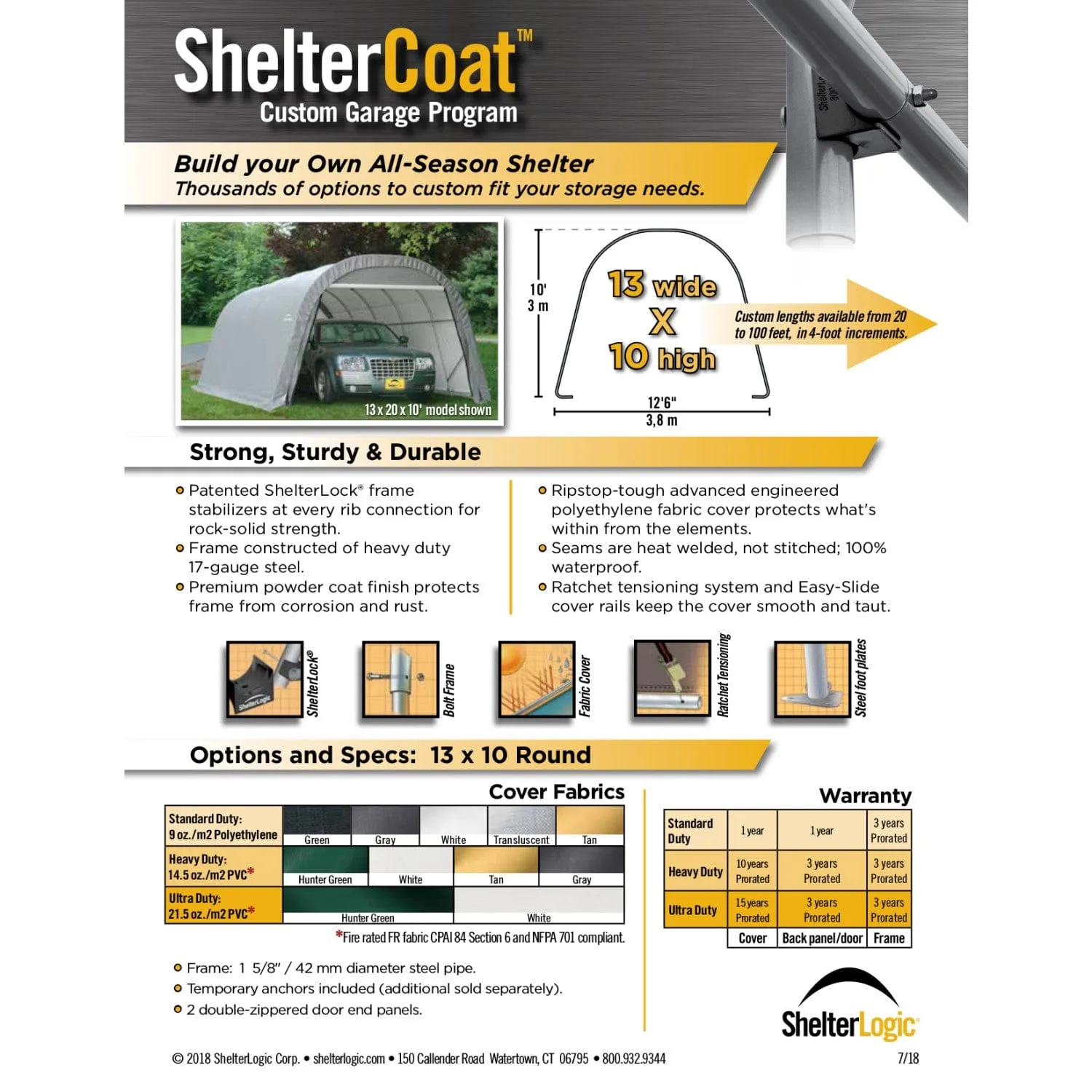 ShelterLogic | ShelterCoat 13 x 24 ft. Wind and Snow Rated Garage Round Gray STD