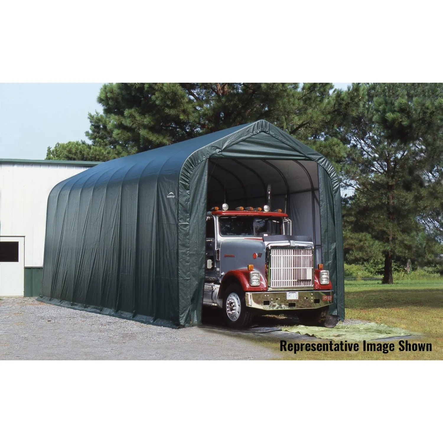 ShelterLogic | ShelterCoat 16 x 40 ft. Garage Peak Green STD