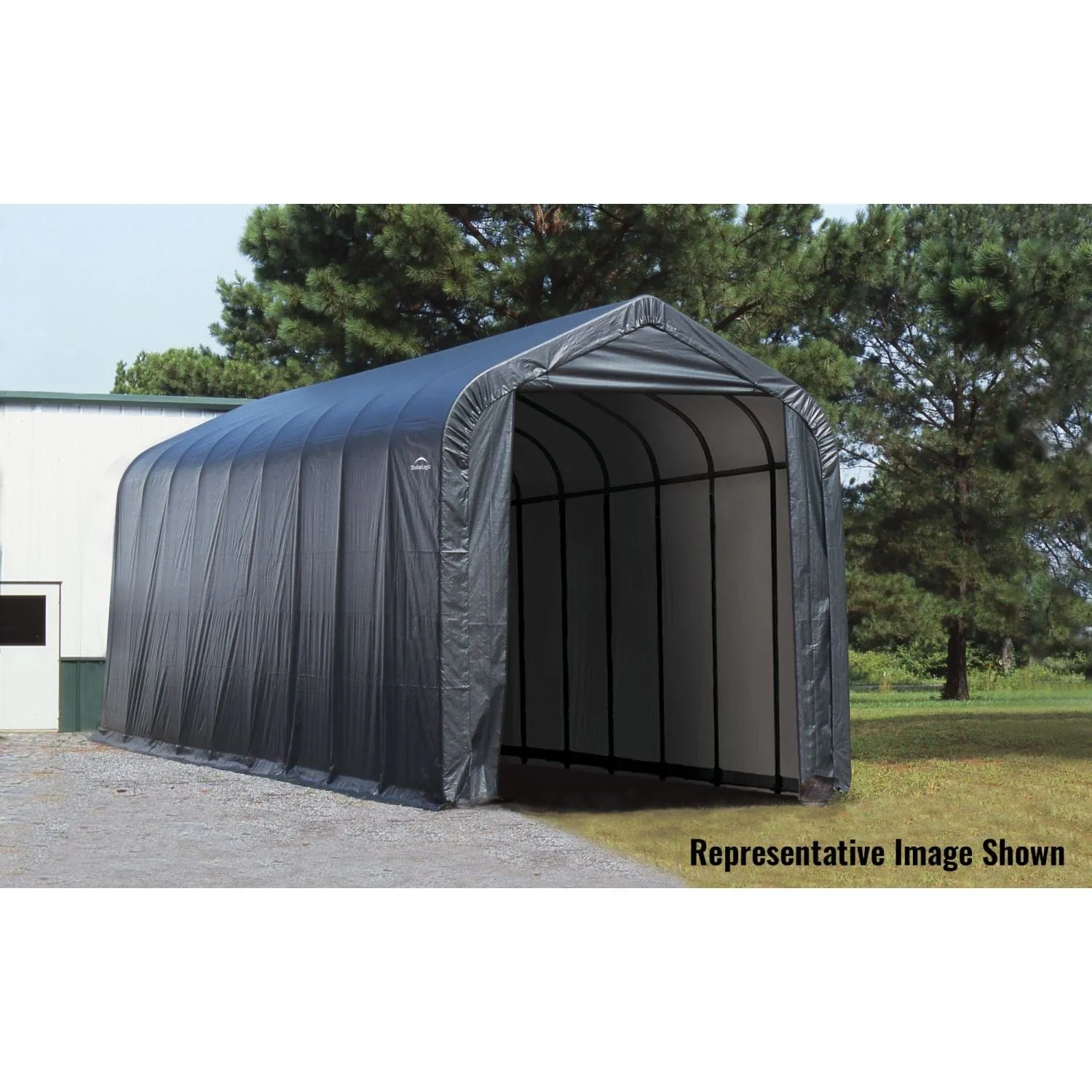 ShelterLogic | ShelterCoat 16 x 44 ft. Garage Peak Gray STD