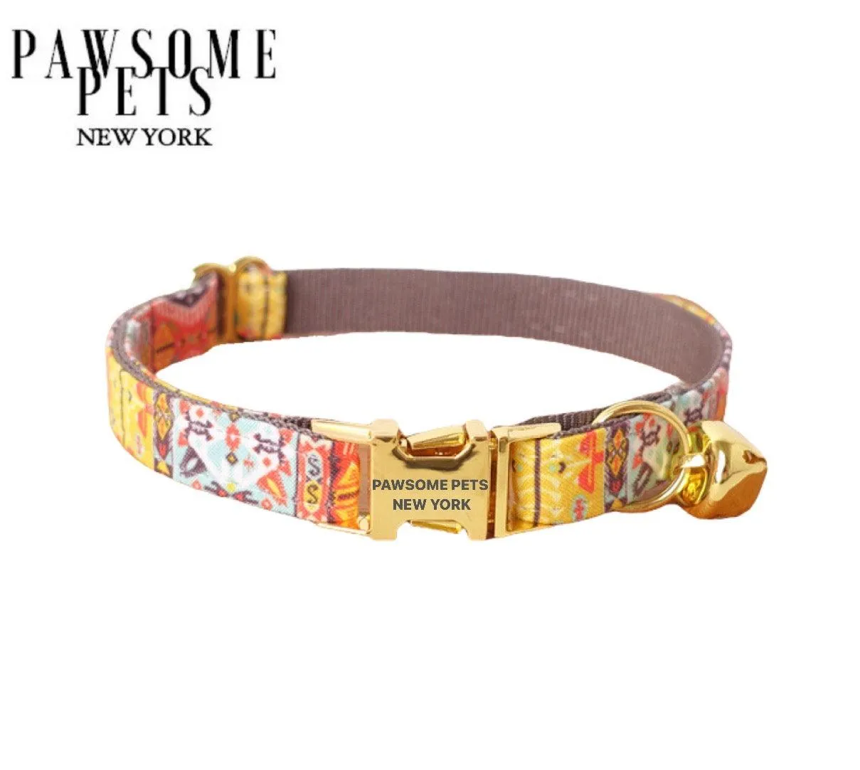 SMALL SIZE DOG & CAT COLLAR - CARAMEL BROWN