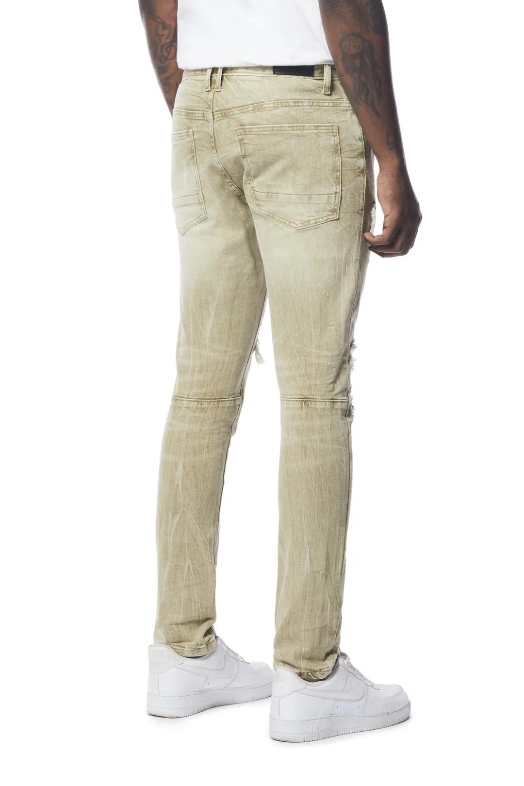 Smoke Rise Men's Rip & Repaired Color Jeans