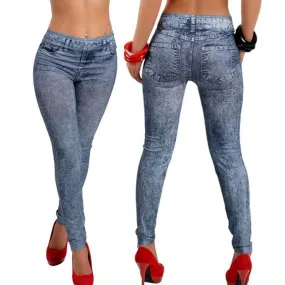 Snowflake Denim Leggings For Women