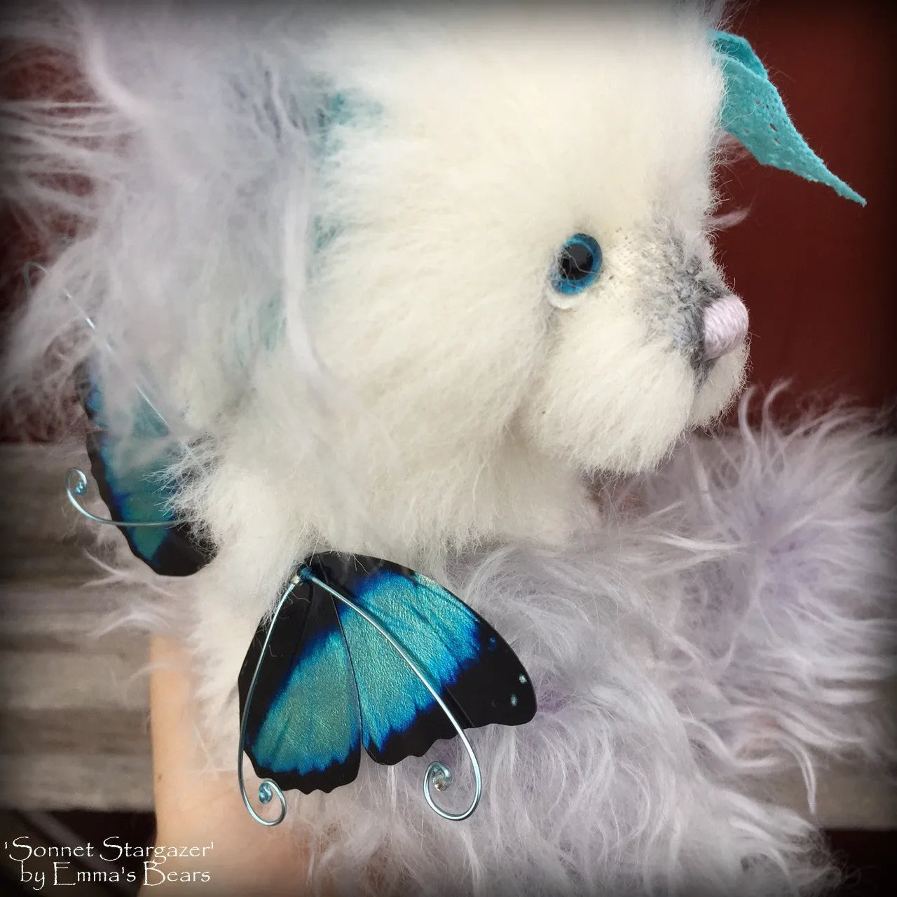 Sonnet Stargazer - 9in mohair and alpaca fairy Artist Bear by Emmas Bears