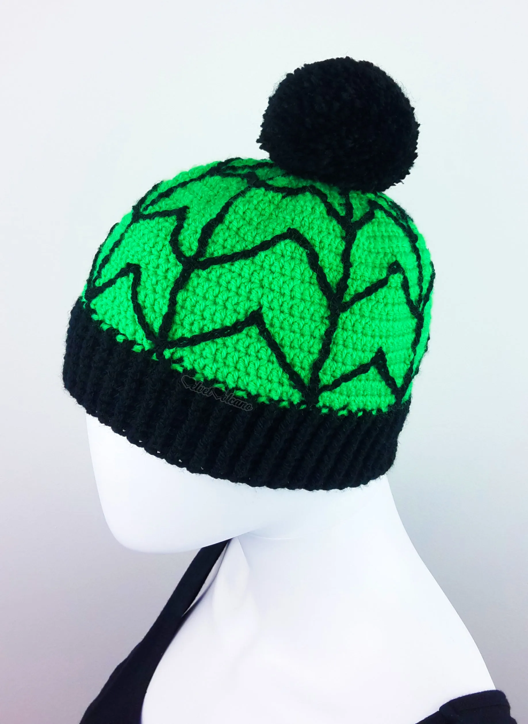 Spider Web Pom Pom Beanie (Custom Colour)