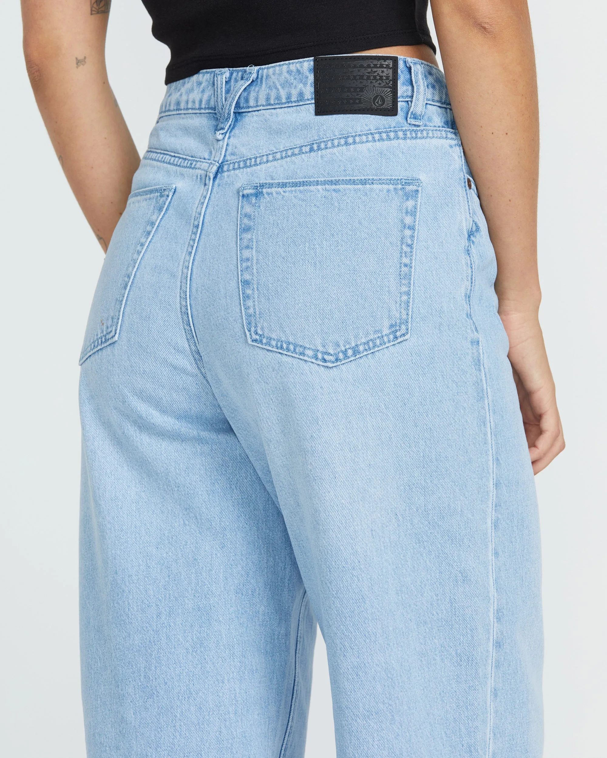 Stoned Boyfriend High rise Jeans - BLUE BIRD