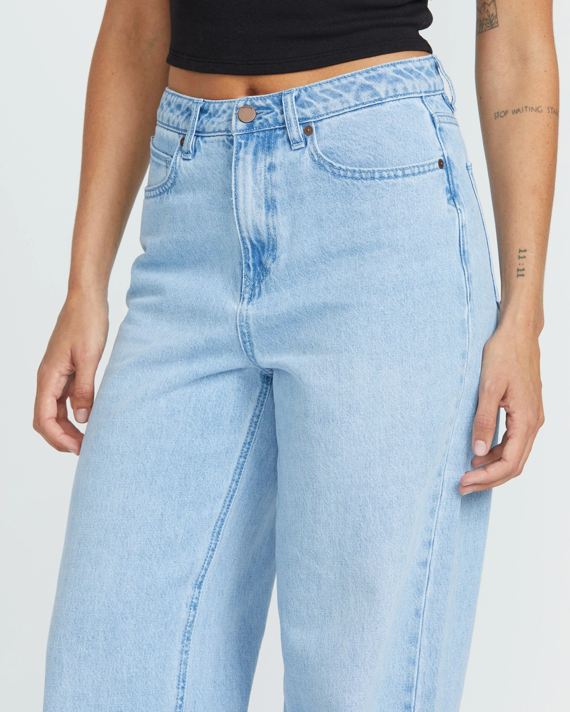 Stoned Boyfriend High rise Jeans - BLUE BIRD