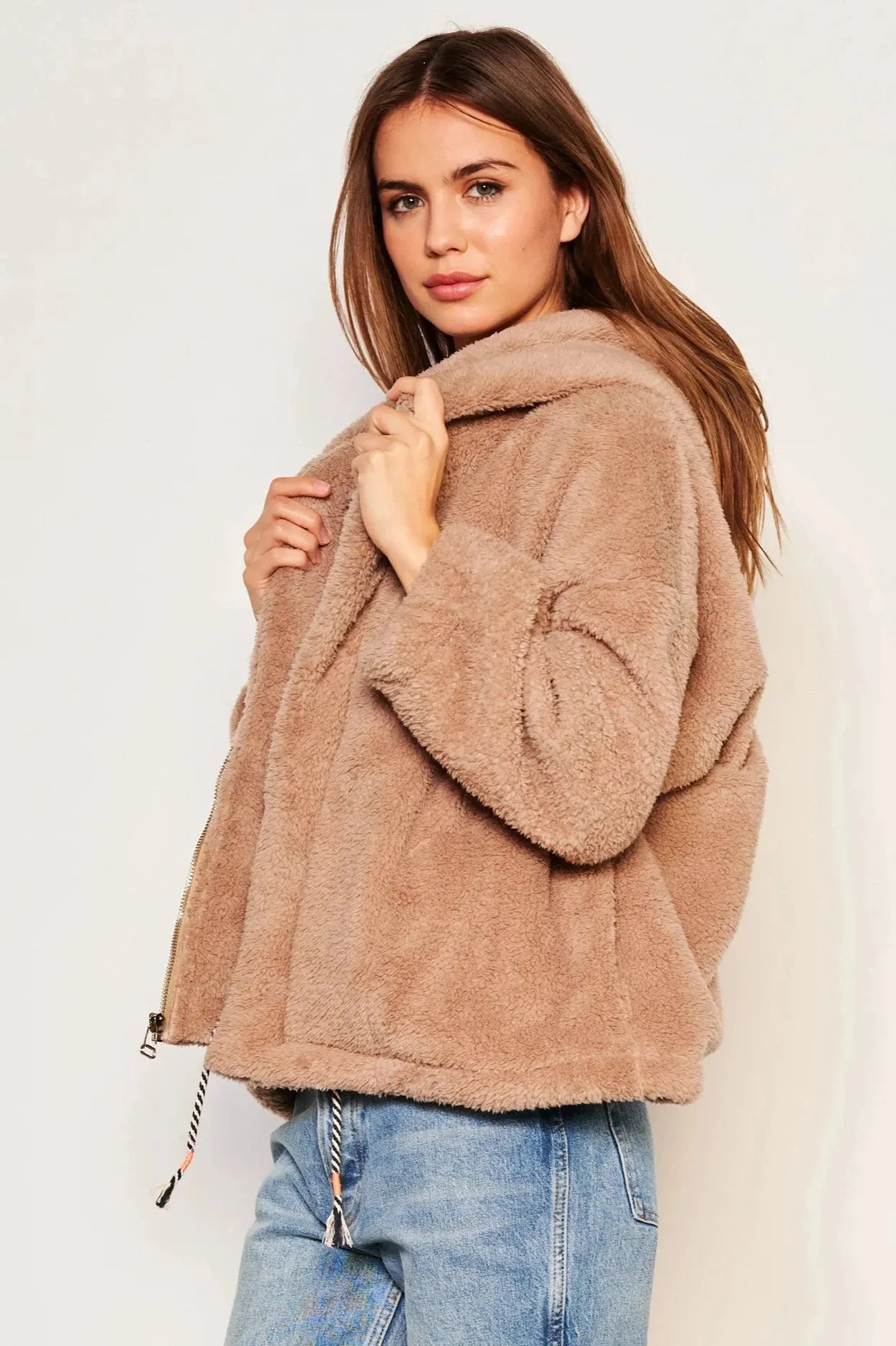 Sundry Sherpa Hooded Coat