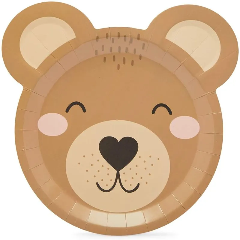 Teddy Bear Paper Plates for Baby Shower Decorations (9 x 10 In, 48 Pack)