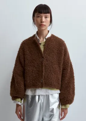 Teddy Cropped Cardigan, Acorn