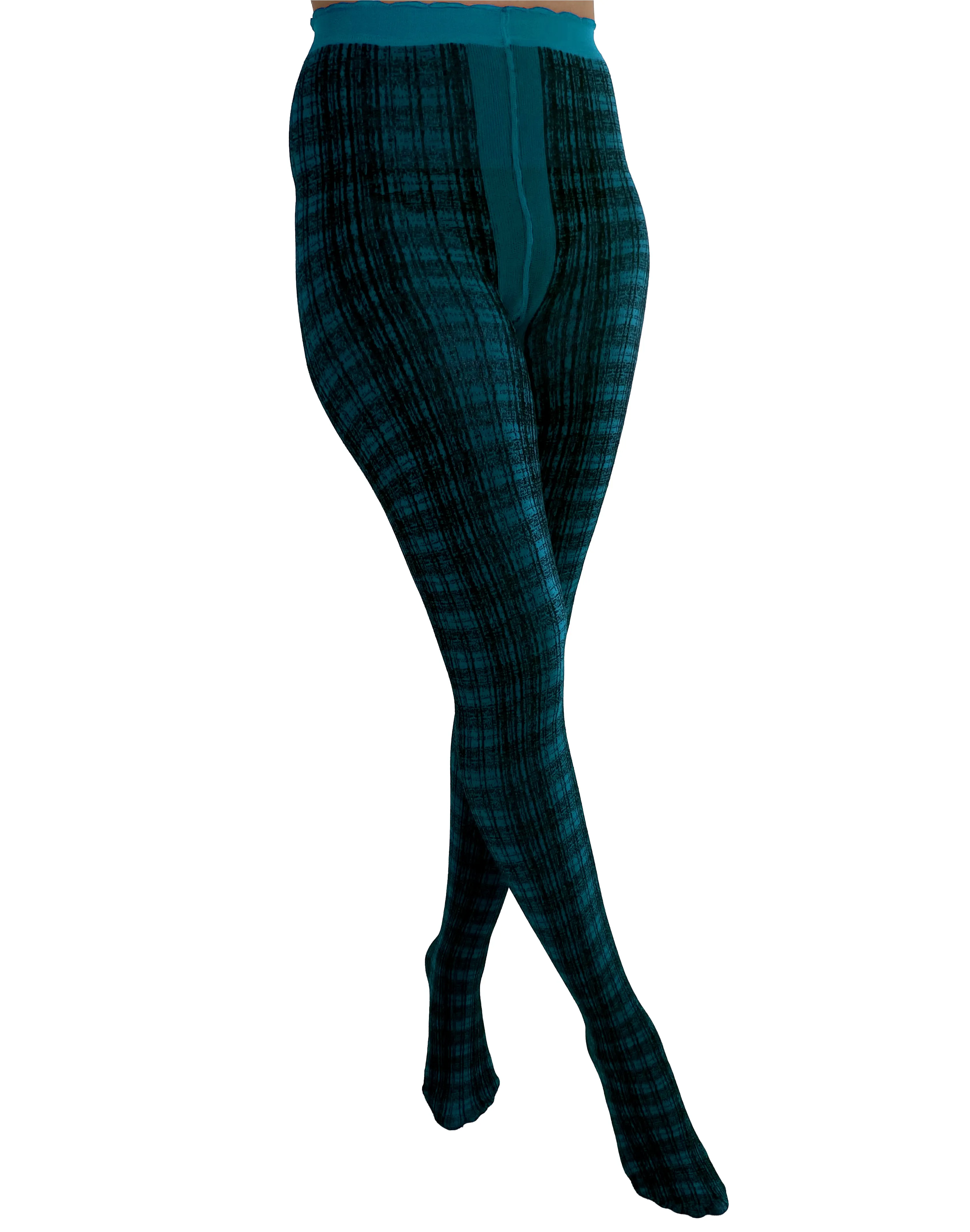 Textured Tartan Tights