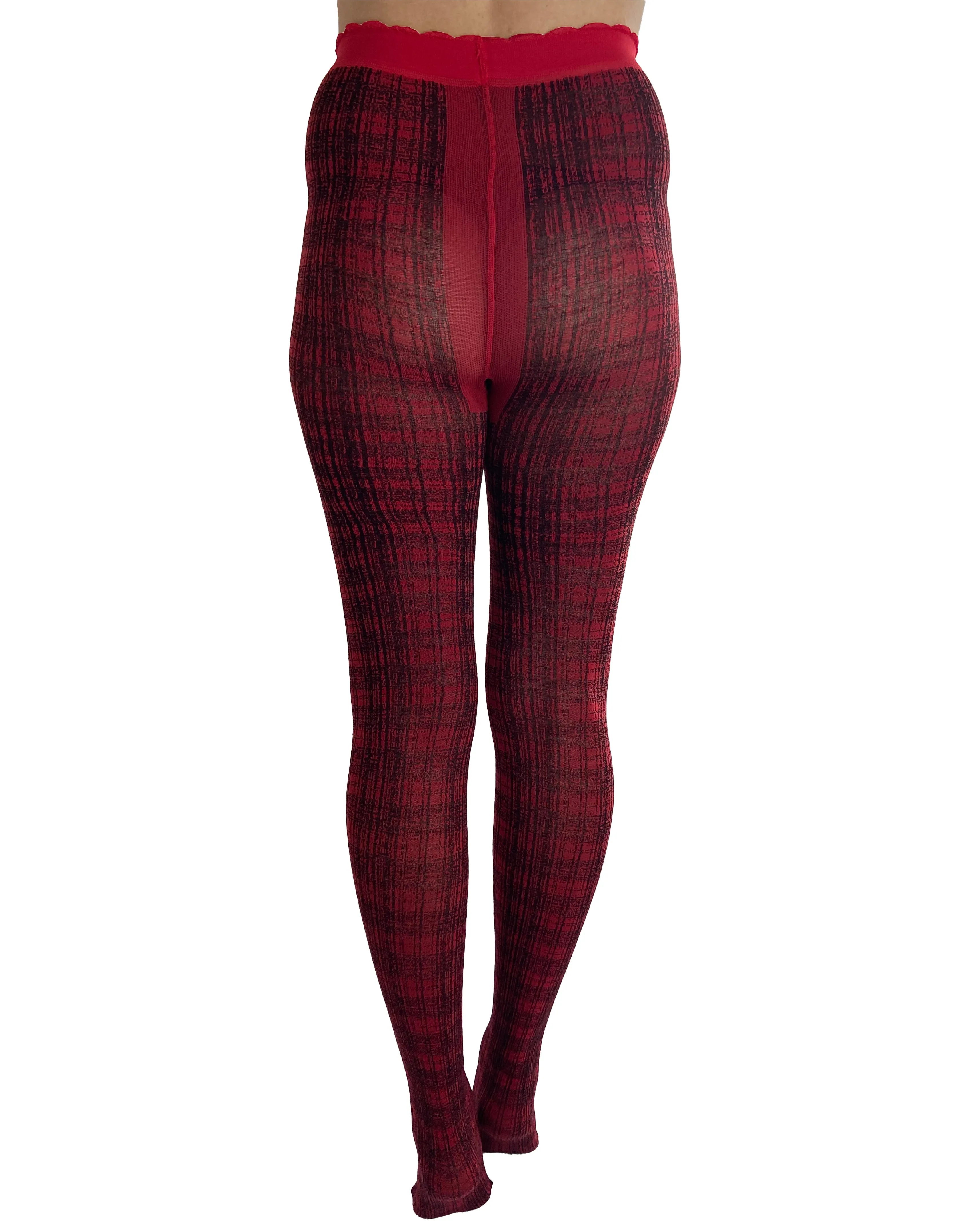 Textured Tartan Tights