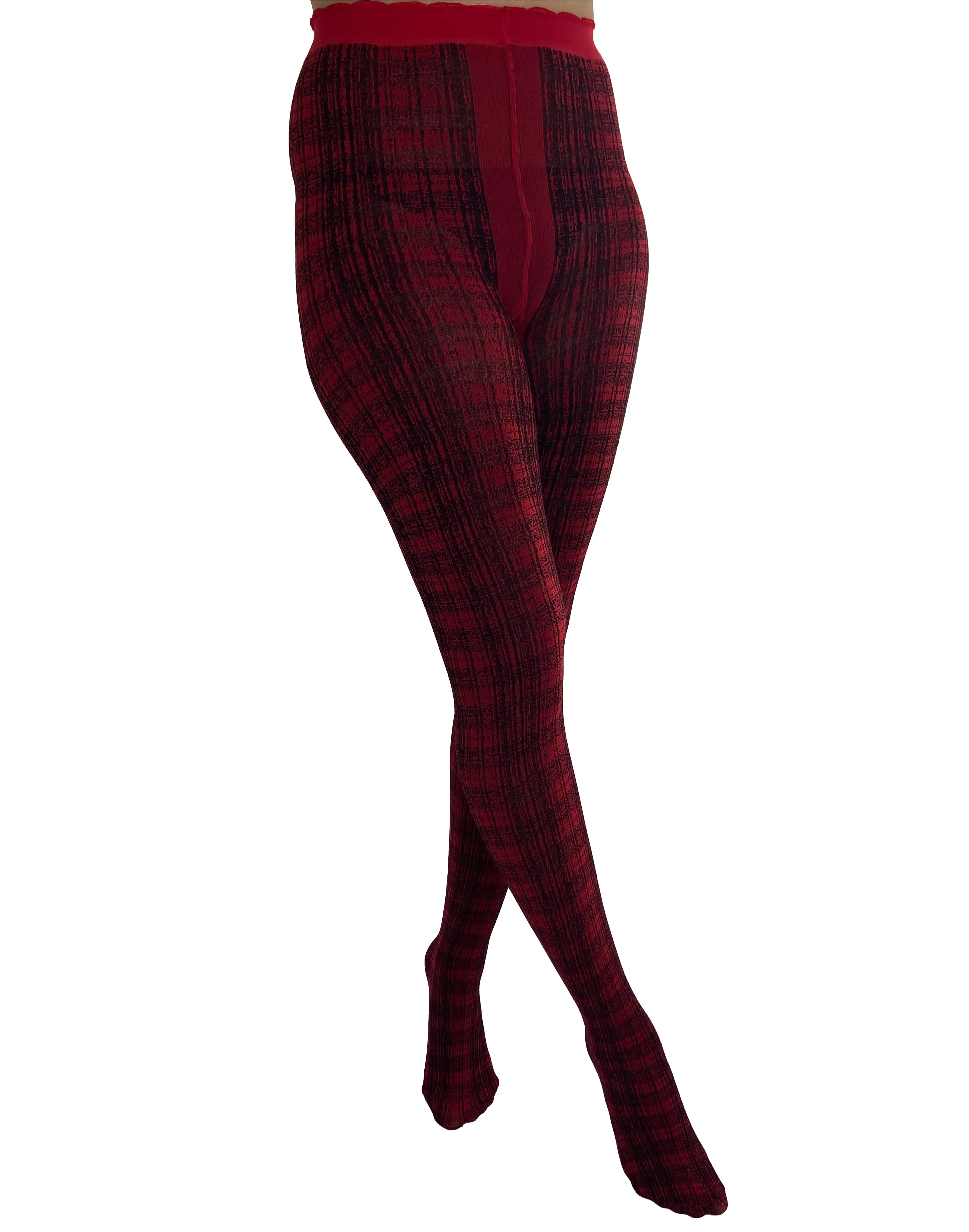 Textured Tartan Tights