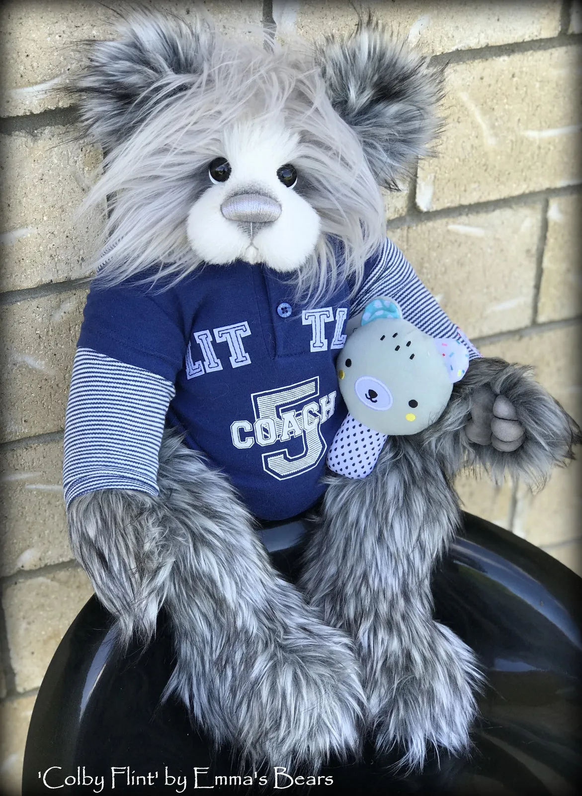 Toddler Colby Flint - 21in faux fur and alpaca Artist toddler style Bear by Emma's Bears - OOAK