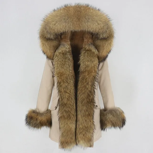 Trendy Winter Fox Fur Collar Coat