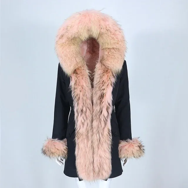 Trendy Winter Fox Fur Collar Coat