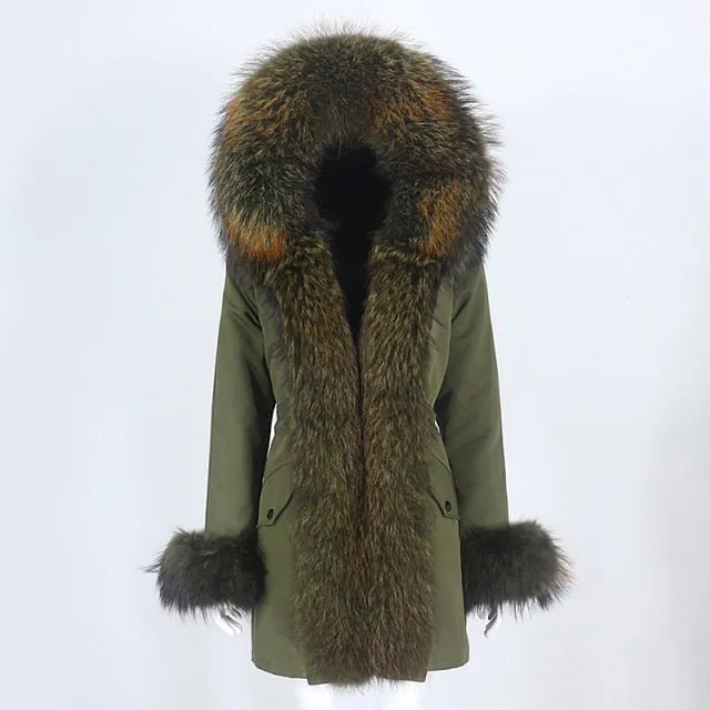 Trendy Winter Fox Fur Collar Coat