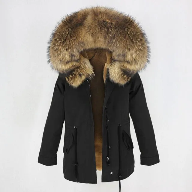 Trendy Winter Fox Fur Collar Coat