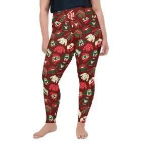 Ugly Christmas Sweater Pattern Plus Size Leggings