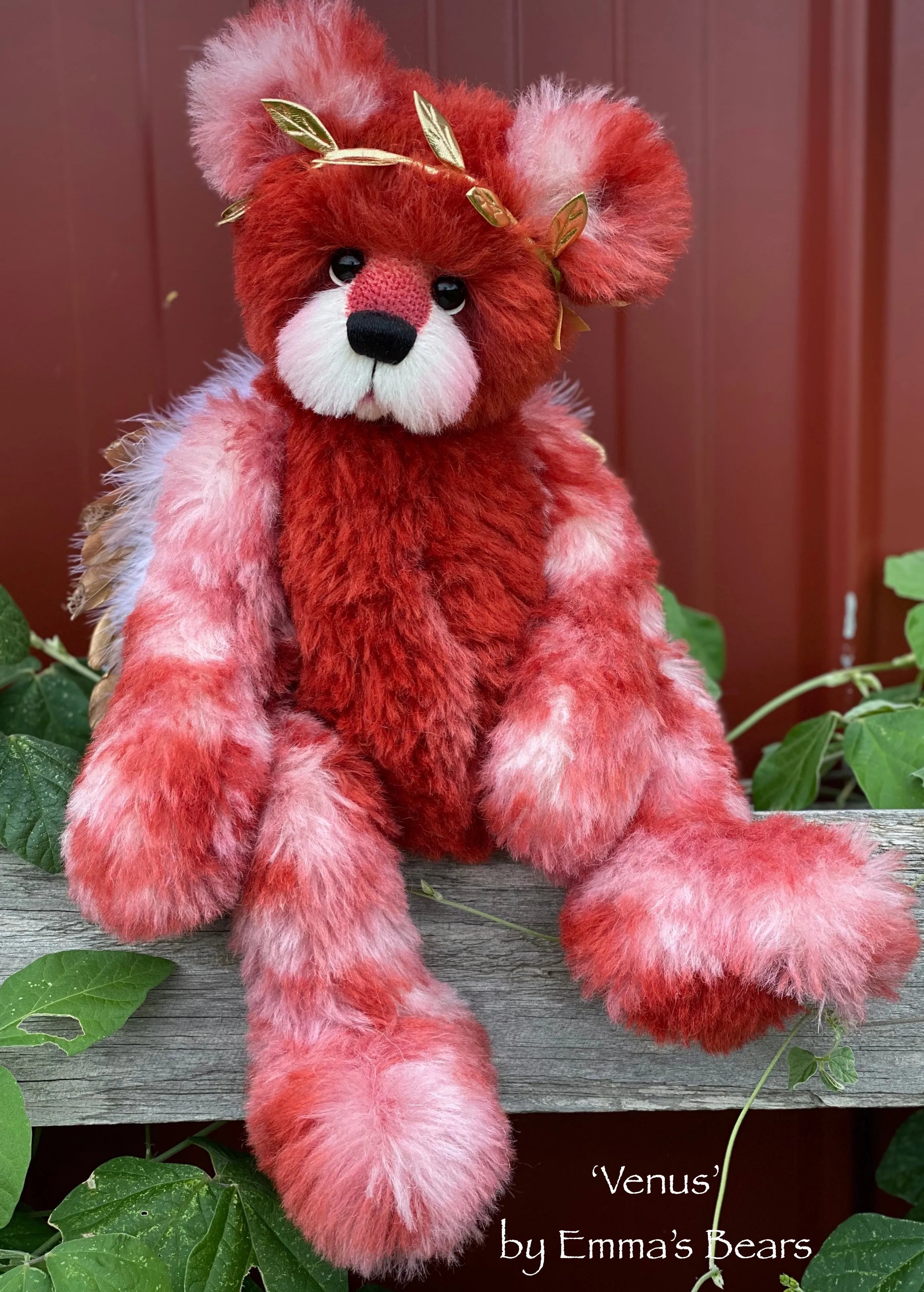 Venus - 14" Hand-dyed Valentines alpaca artist bear by Emma's Bears  - OOAK