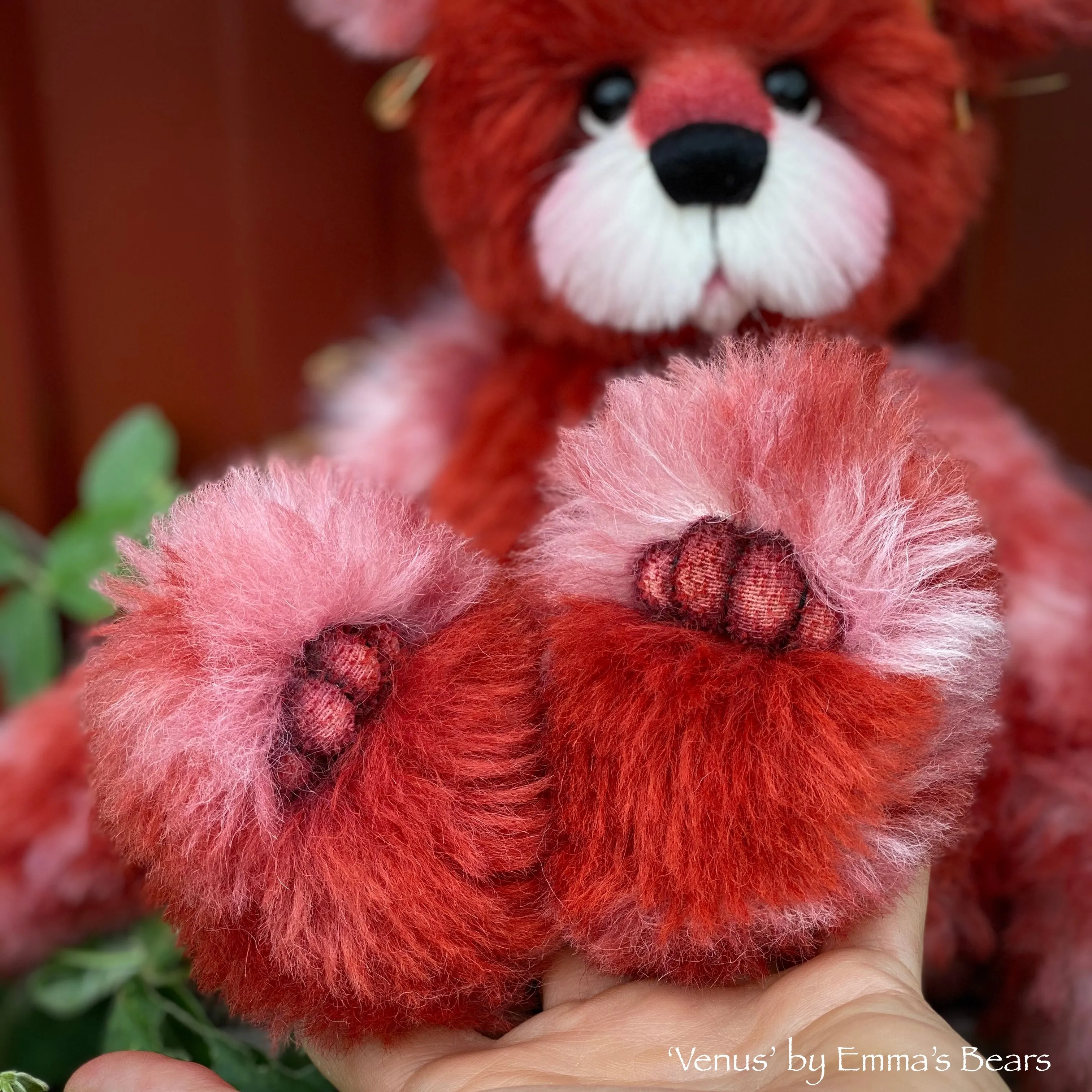 Venus - 14" Hand-dyed Valentines alpaca artist bear by Emma's Bears  - OOAK