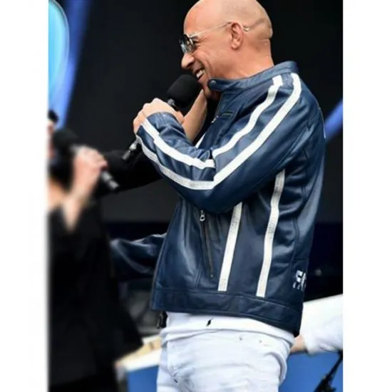 Vin Diesel Blue Leather Jacket