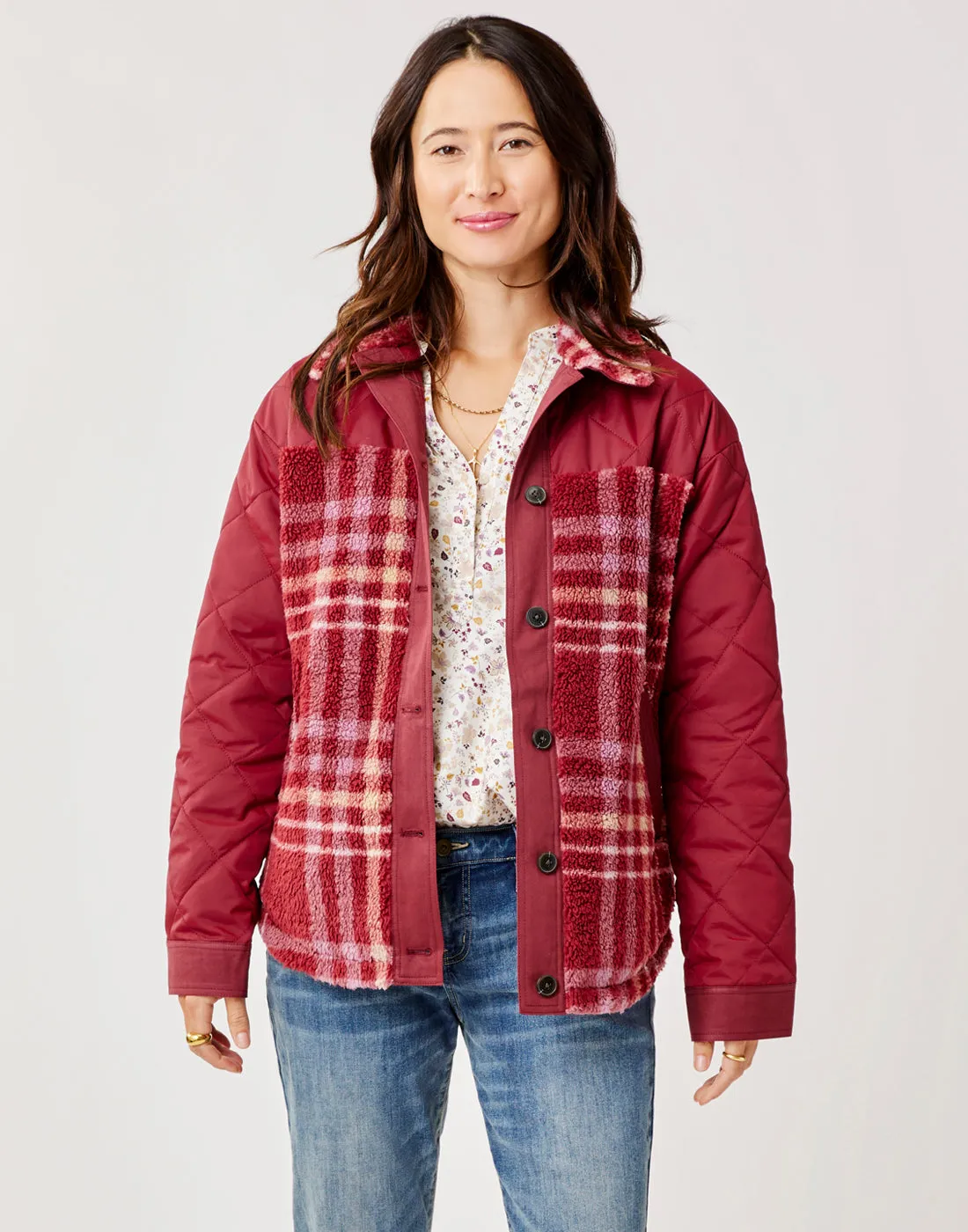 Vineyard Shacket: Brick Plaid