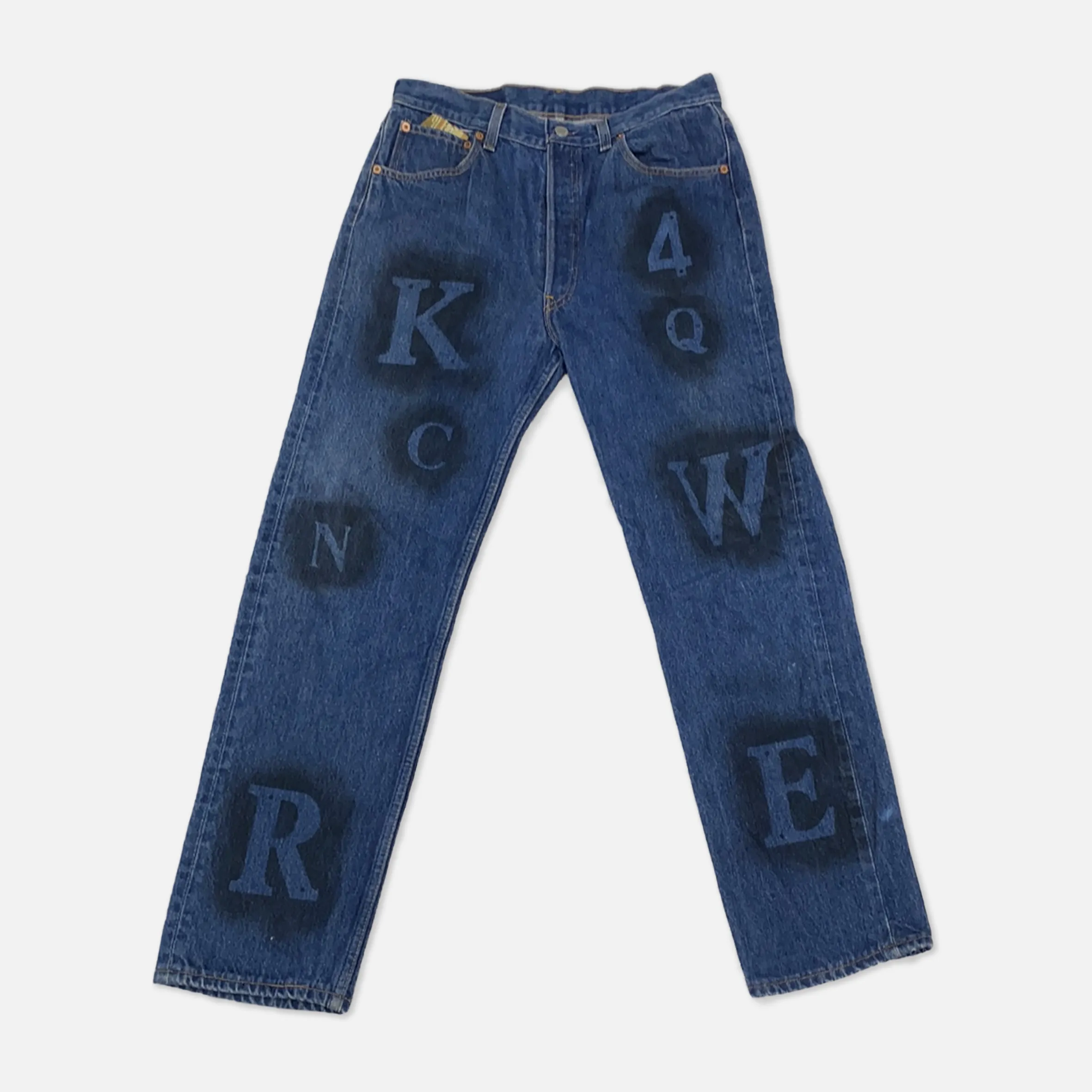 Vintage Custom 1980s Levi’s denim stencil pant - W35