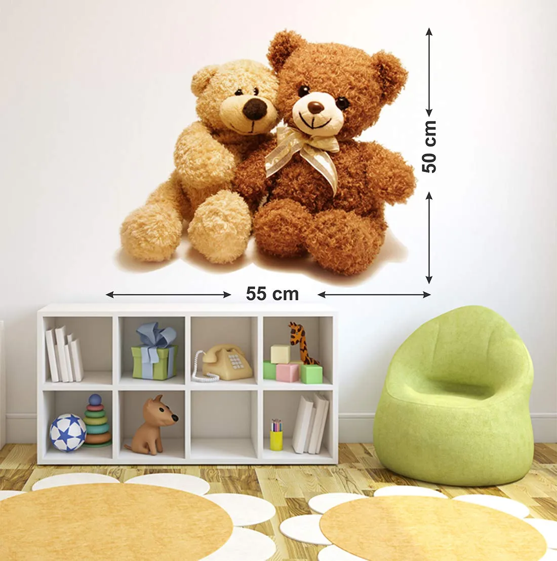 Wallstick Teddy Collection wallstickers (Vinyl 55 cm x 50 cm)