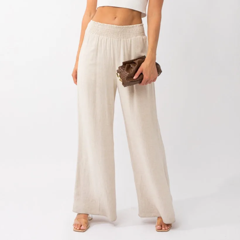 Wide Leg Linen Pants - Linen Blend Palazzo Pants