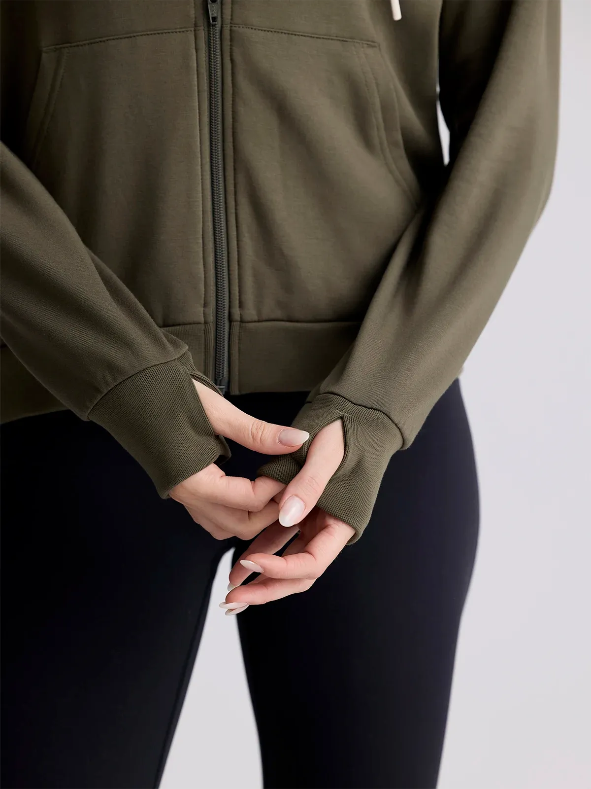 Women's Bamboo Lightweight Fleece Zip Hoodie - Fatigue