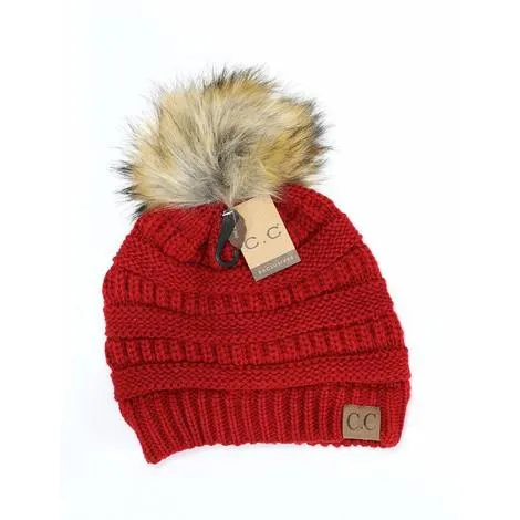 Women's CC Beanie w/ Fur Pom