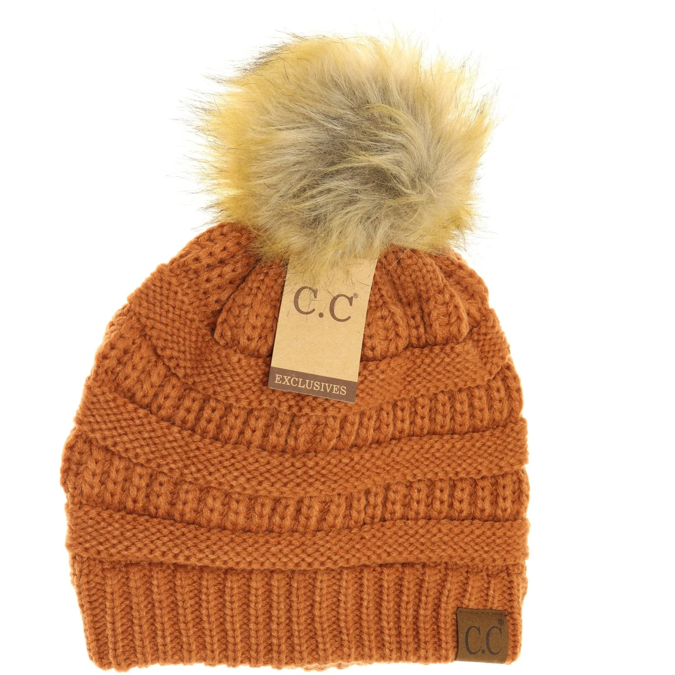 Women's CC Beanie w/ Fur Pom