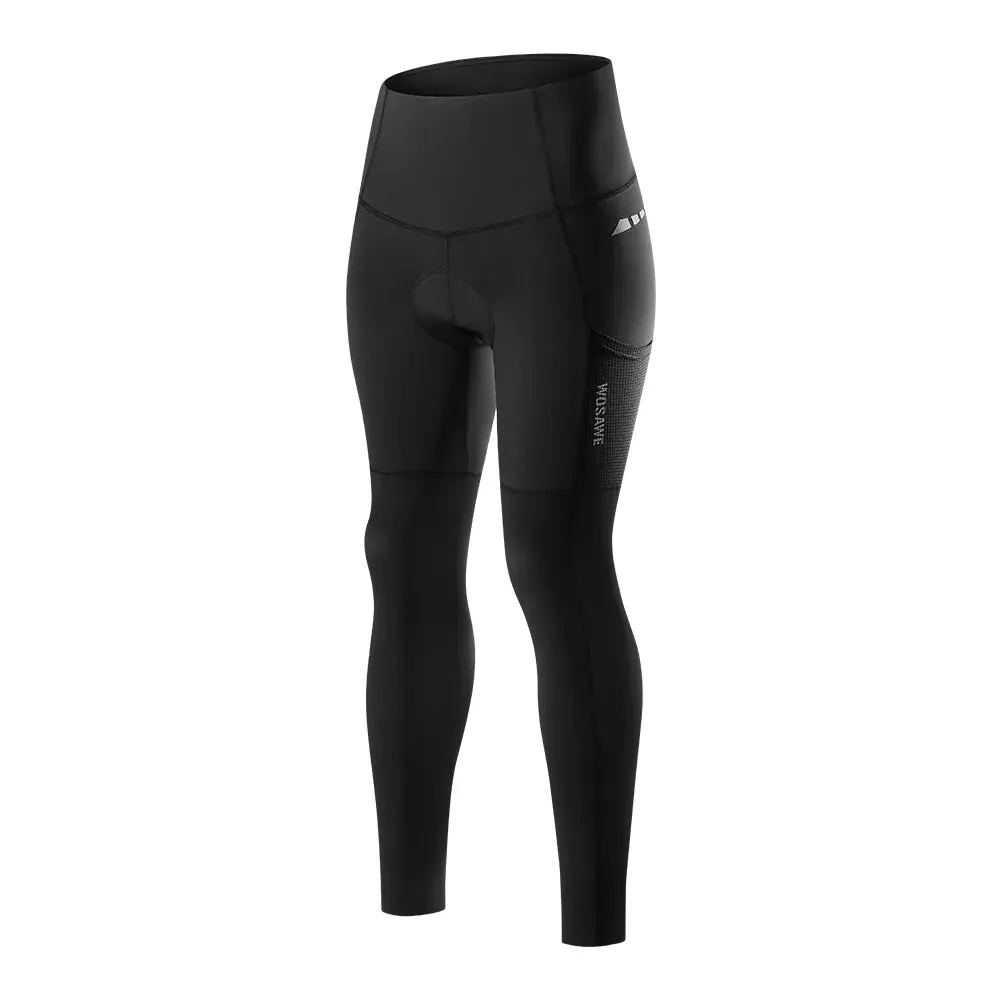 Women's Cycling Long Pants 5D Padded Reflective Pants MTB Biking Tights Bicycle Leggings Running Fitness Sports Trousers