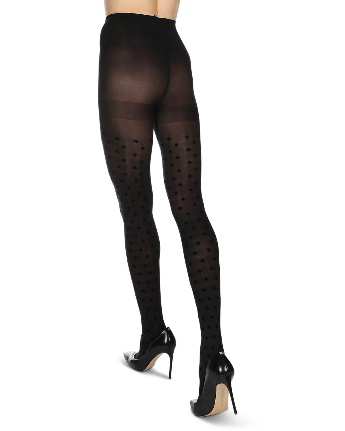 Women's Flocked Stars Opaque Tights